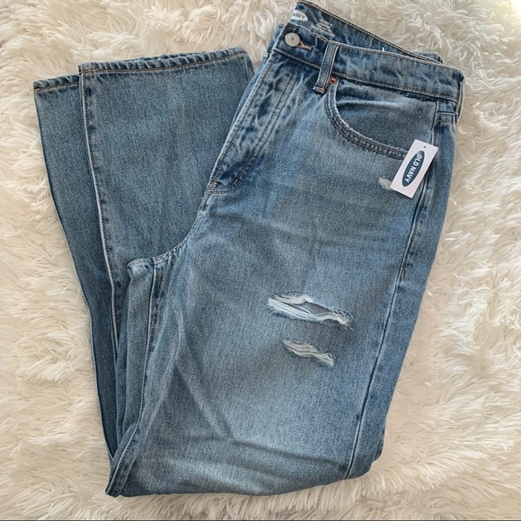 Old Navy Denim - Old Navy The Sky Hi Straight Extra High Rise Distressed Boyfriend New with Tag